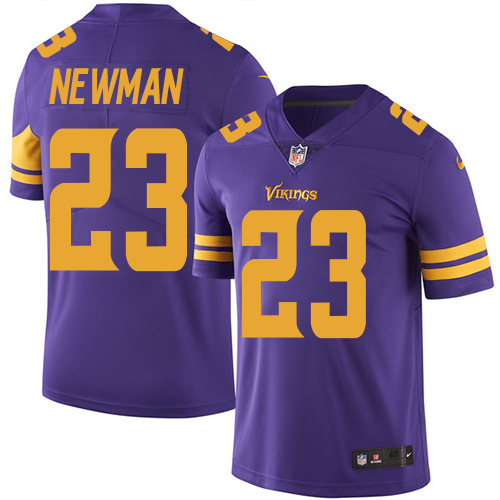 Men's Elite Terence Newman Nike Jersey Purple - #23 Rush NFL Minnesota Vikings